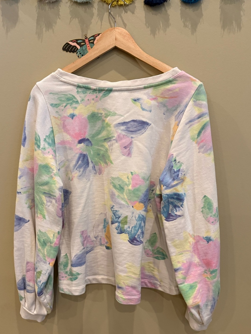 Anthropologie Pastel Floral Print Women's Long-Sleeve Pullover - Picture 5 of 12